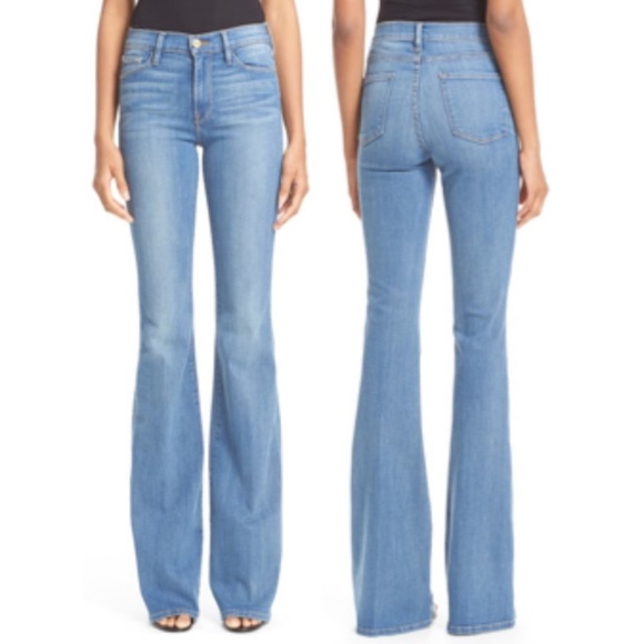 Frame Denim Denim - Frame Denim Forever Karlie High-Rise Flare Jeans in Linden